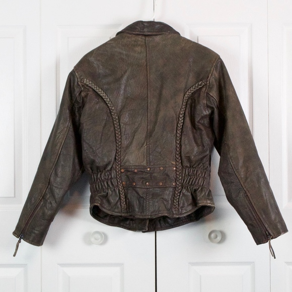 UNIK Brown Leather Removable Lining Moto Jacket XL - Picture 7 of 8